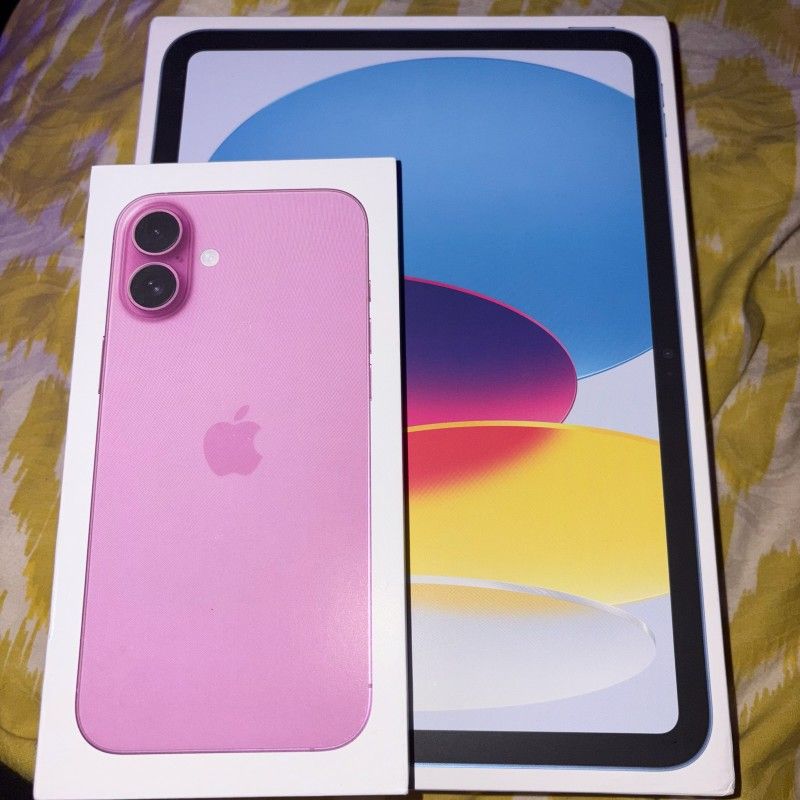 2 At&T iPhone 16plus (Pink)(Black And iPad A16