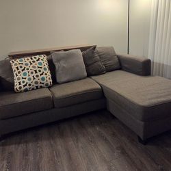 Gray sectional sofa with chaise