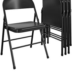 Black steel folding chair