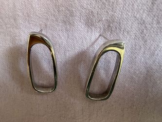 Sterling Silver Modernist Shaped Stud Earrings