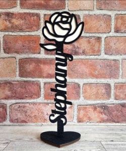 🌹 Personalized Wooden Rose – Custom Engraved Gift for Teacher, Grandparents, Birthday & Anniversary