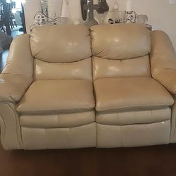 LEATHER RECLINING LOVESEAT