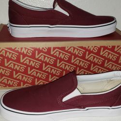 Vans Maroon Slip On Shoes