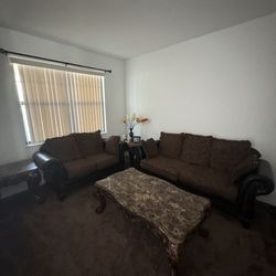 2 Piece Sofa Set -Solid Wood Frame 