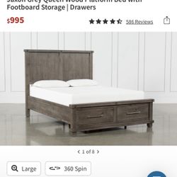 Queen Bed frame With Drawers Storage 
