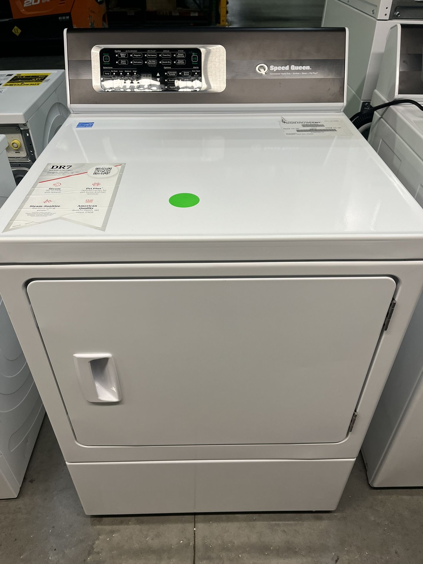 Speed Queen 7.0 Cu. Ft. White Electric Dryer - Made in USA - Model : DR7004WE - MSRP 1669