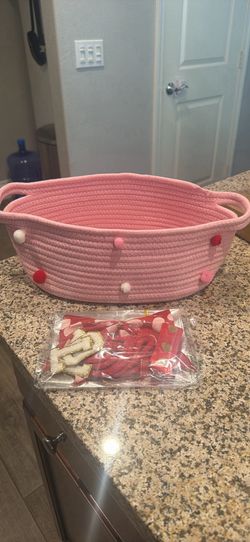 Pink gift basket with accessories