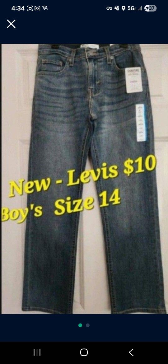 New - Boys Size 14 Levi Jean's $10