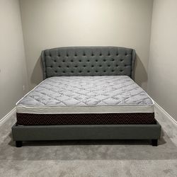 Queen Bed With PillowTop Bamboo Mattress Only