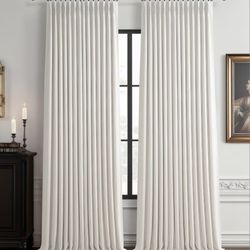 100% Blackout Linen Curtains 2 Panel Set