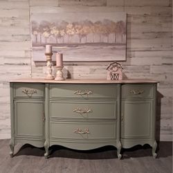 Refinished French Provincial Walnut Wood Buffet/Dresser 