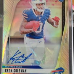 Keon Coleman Buffalo Bills RC 2024 PRIZM SILVER AUTOGRAPH. 
