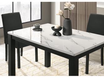 Resia White/Black Dining Table