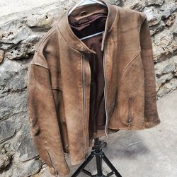 Brown Leather Jacket With Alot  Of Character  Size 44