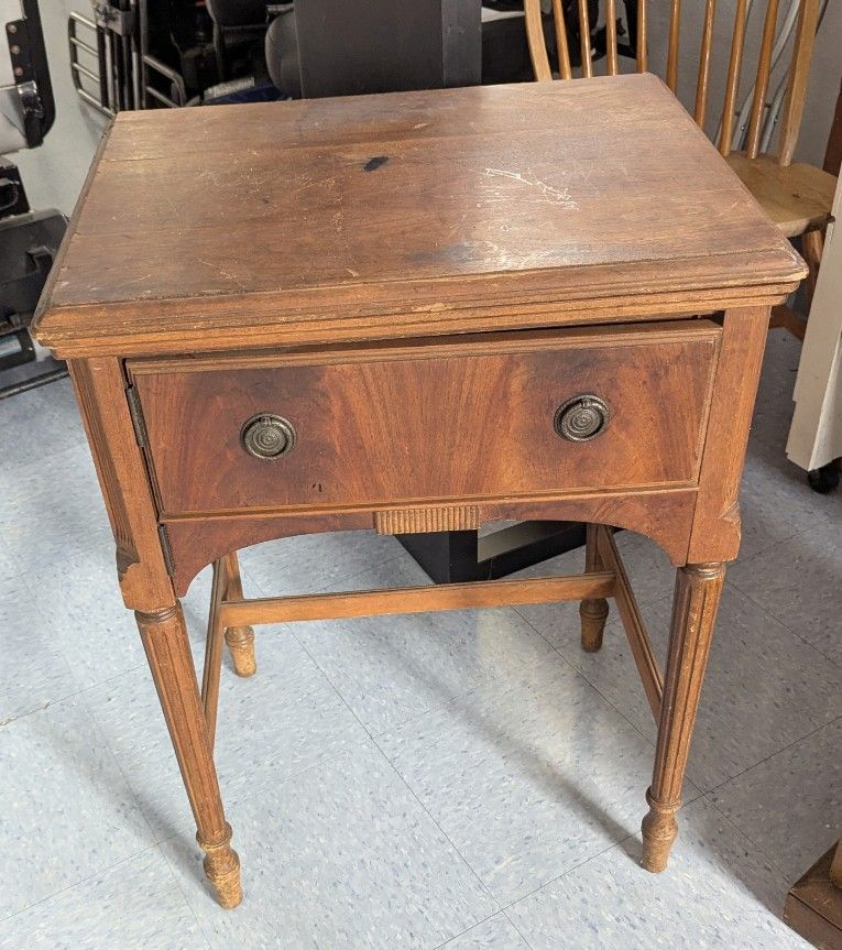 Empty Vintage Sewing Table