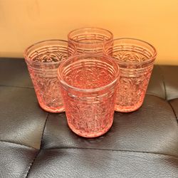 Vintage Design Pink Highball Glasses