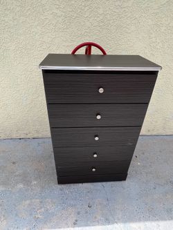 5 Drawer Dresser Dark Grey