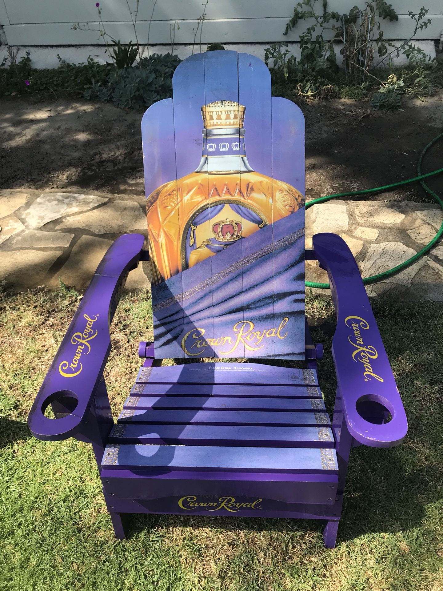 Foldable purple wooden crown royal chair