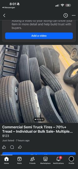 Commercial Semi Truck Tires – 70%+ Tread – Individual or Bulk Sale- Multiple Brands/Sizes