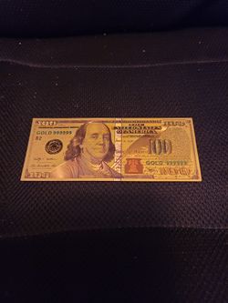 Collectible 100 Dollars Bill Golden Foil