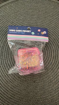 Vibe Cube Fidget Squeezable Gel Fidget-Pink