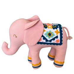 Pillowfort Pink Elephant Plush Embroidered Decorative Throw Pillow 14.5"x 11.5"