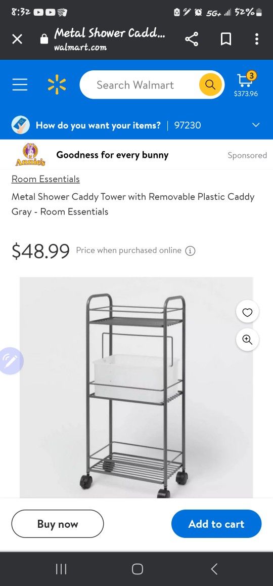 Room Essentials
2 Black Metal Shower Caddy