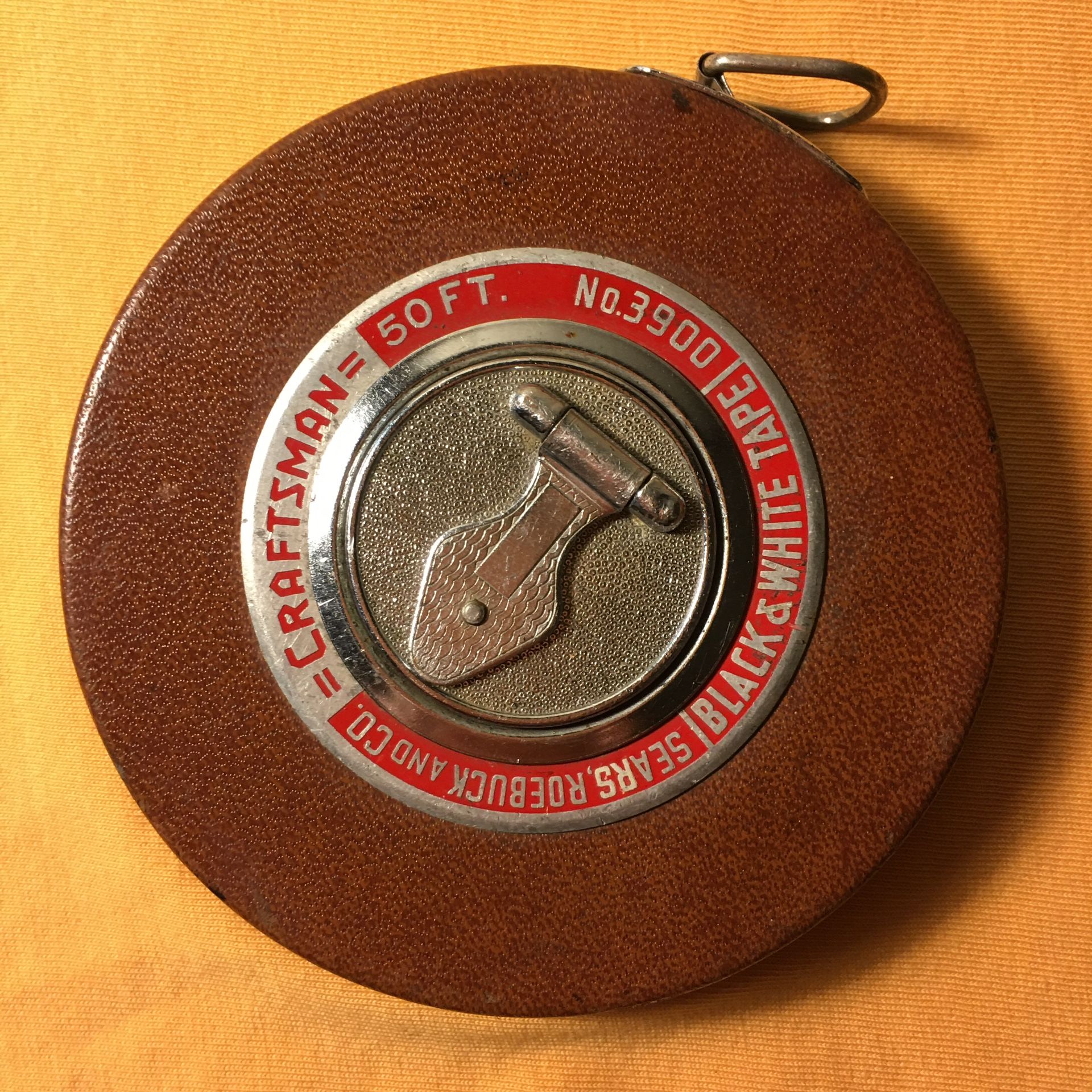 Vintage BLACK & WHITE Craftsman Sears Roebuck No.3900 50ft. TAPE