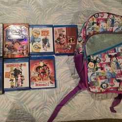 Disney Movies & Backpack 
