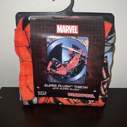 Marvel Deadpool Super Plush Throw 48” X 60”