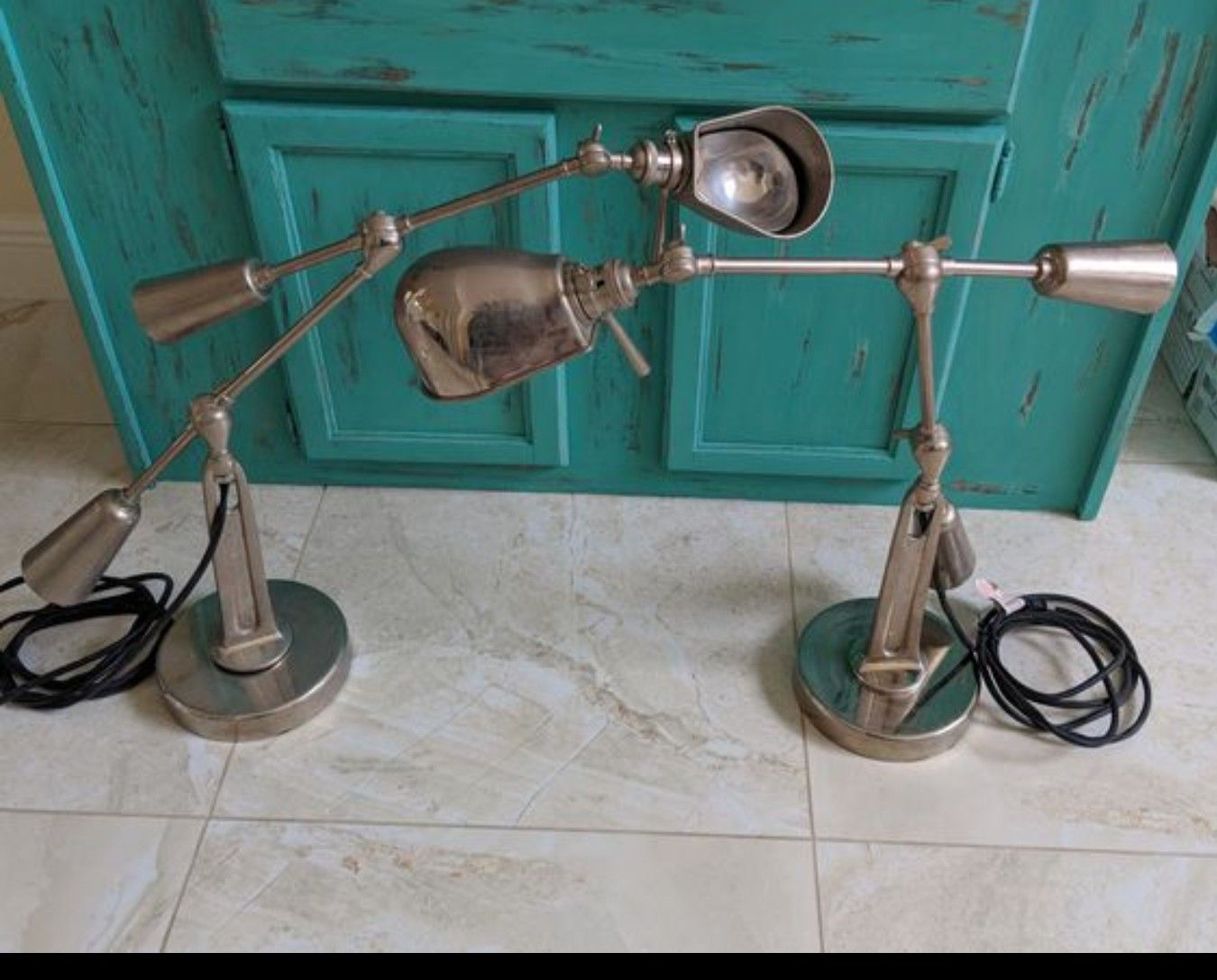 Visual Comfort RL14030PN Ralph Lauren RL '67 Boom Arm Desk 2 Lamps In Polished Nickel