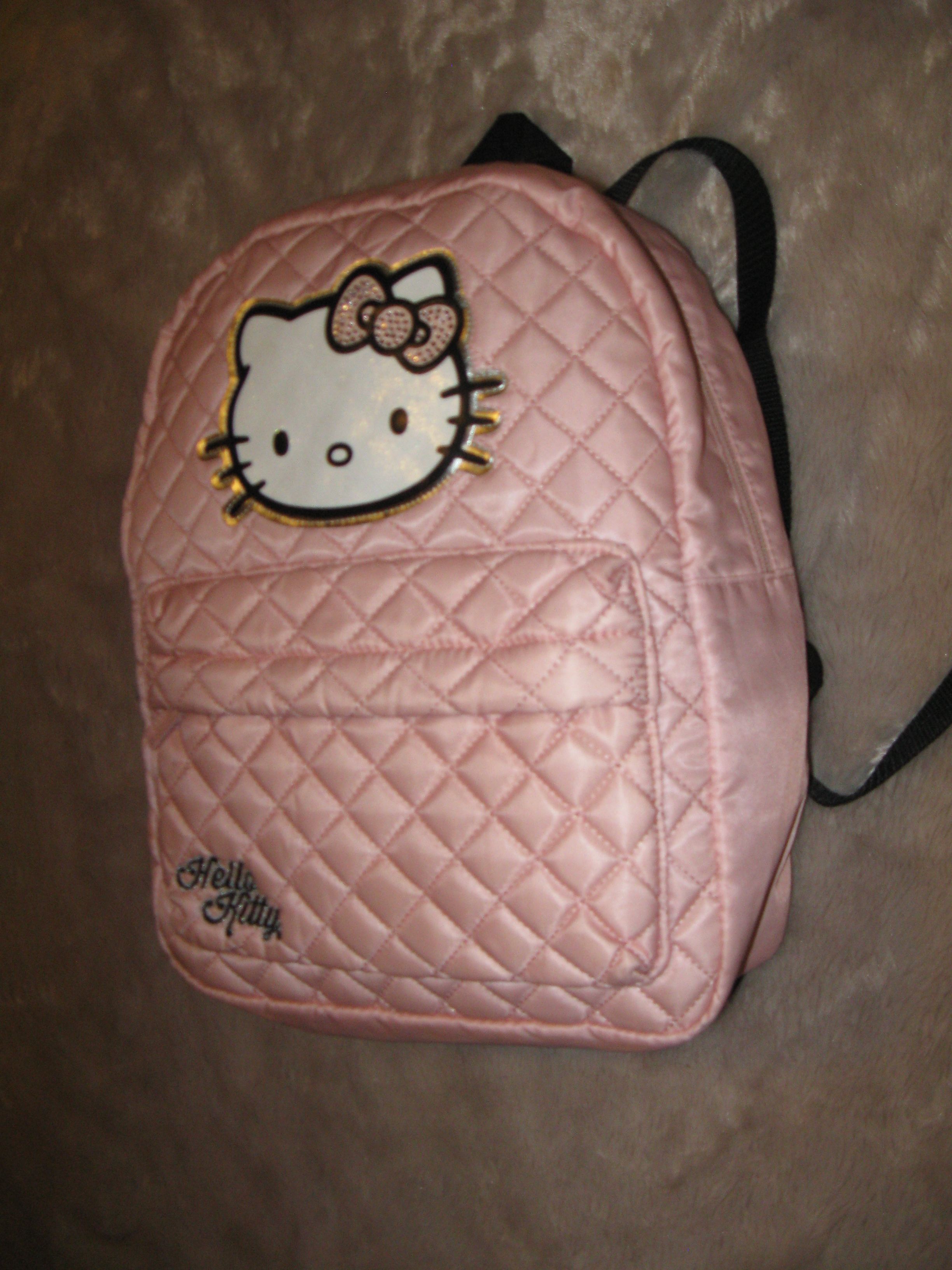 HELLO KITTY Girls' Kids Pink Satin Backpack NEW