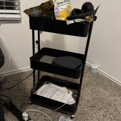 3 tier metal rolling cart