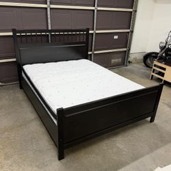 Black Wood Bed Frame And Mattress 
