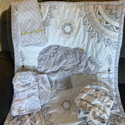 Boho Elephant Crib Bedding Set