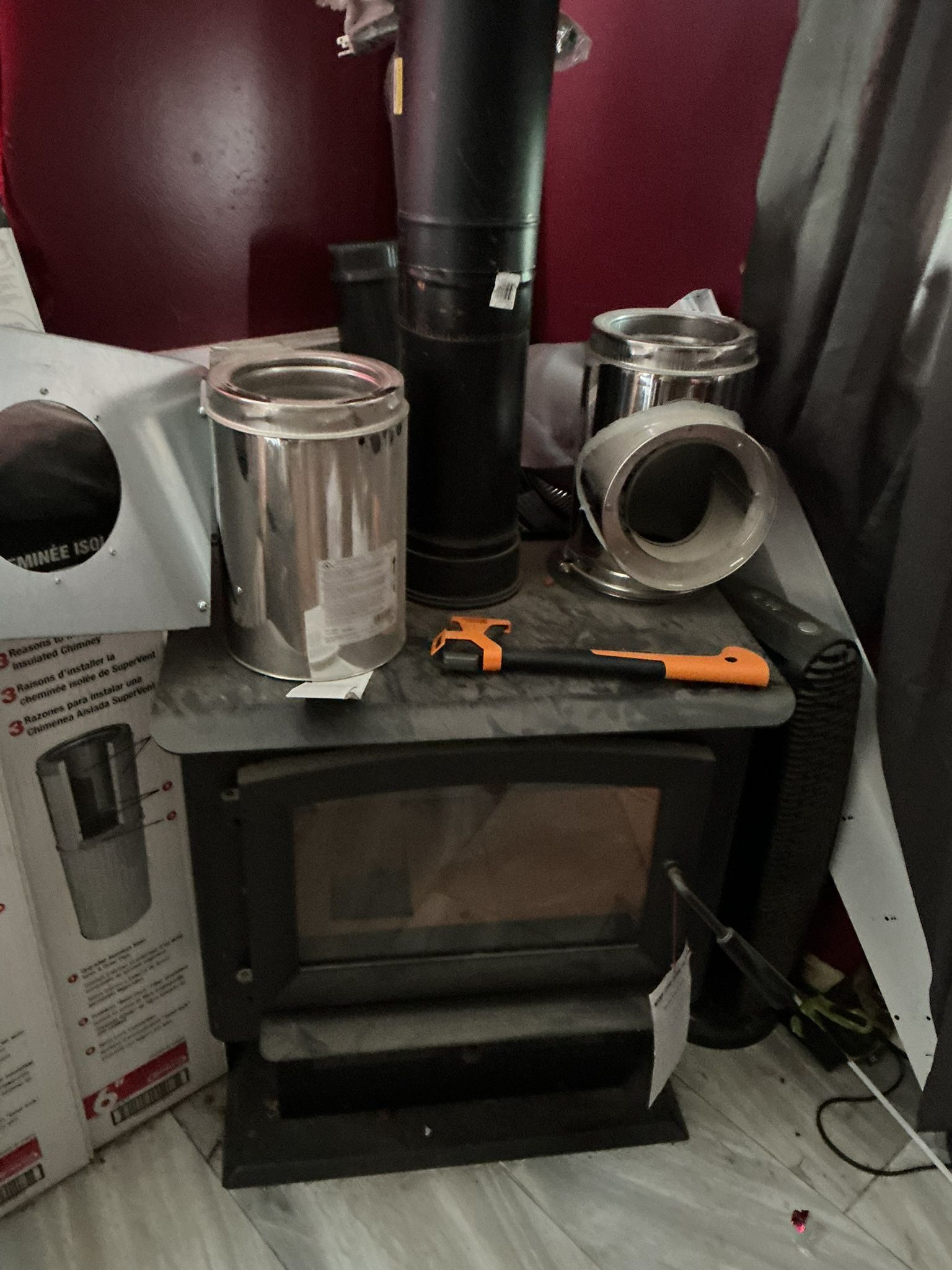 New Wood Stove And Pipe