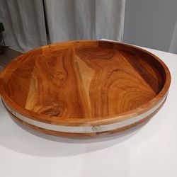 Swivel Wood  Serving Tray.  18 wide