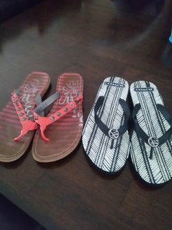 Coach and guess flip flops