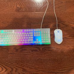 Gaming Keyboard And Mouse Combo K1 RGB LED Keyboard With 104 For PC White. MageGee