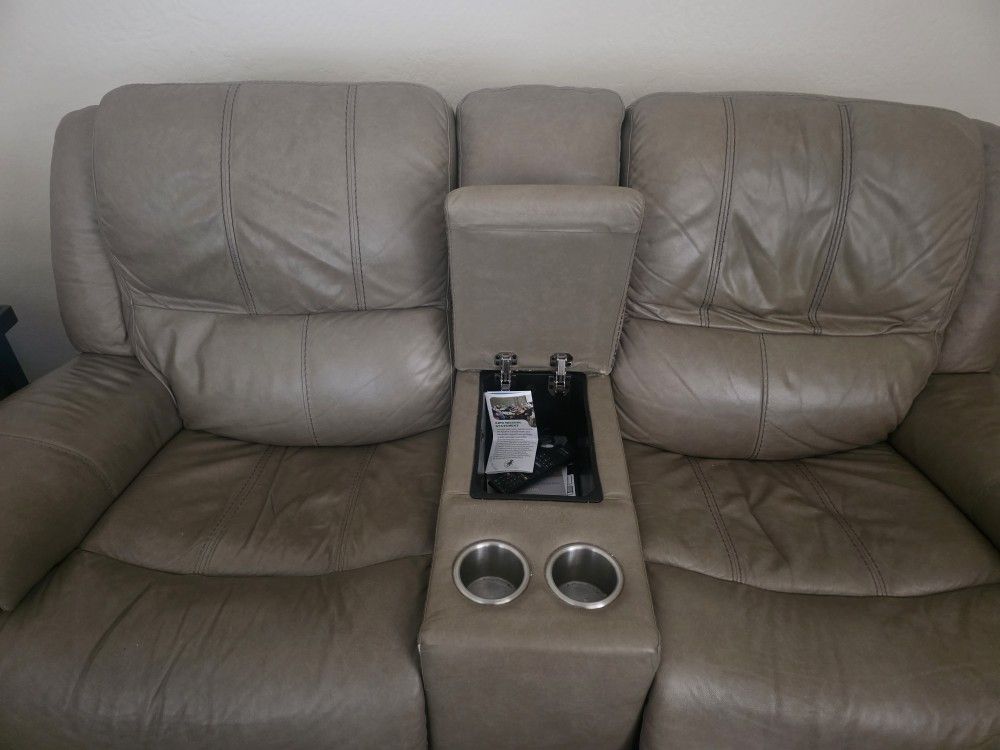 Leather Love Seat And Couch