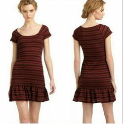 Free People women's knit zigzag ruffle dress Size Small