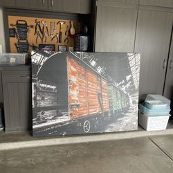 “Train Yard II” 60 x 45 inch canvas