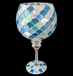 Mermaid Mosaic Pedestal Bowl – Coastal Centerpiece