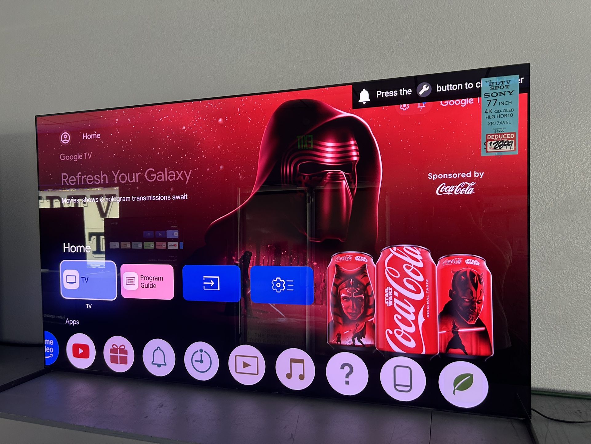 Sony 77-inch 4k 120hz retail $4799 QD-OLED
