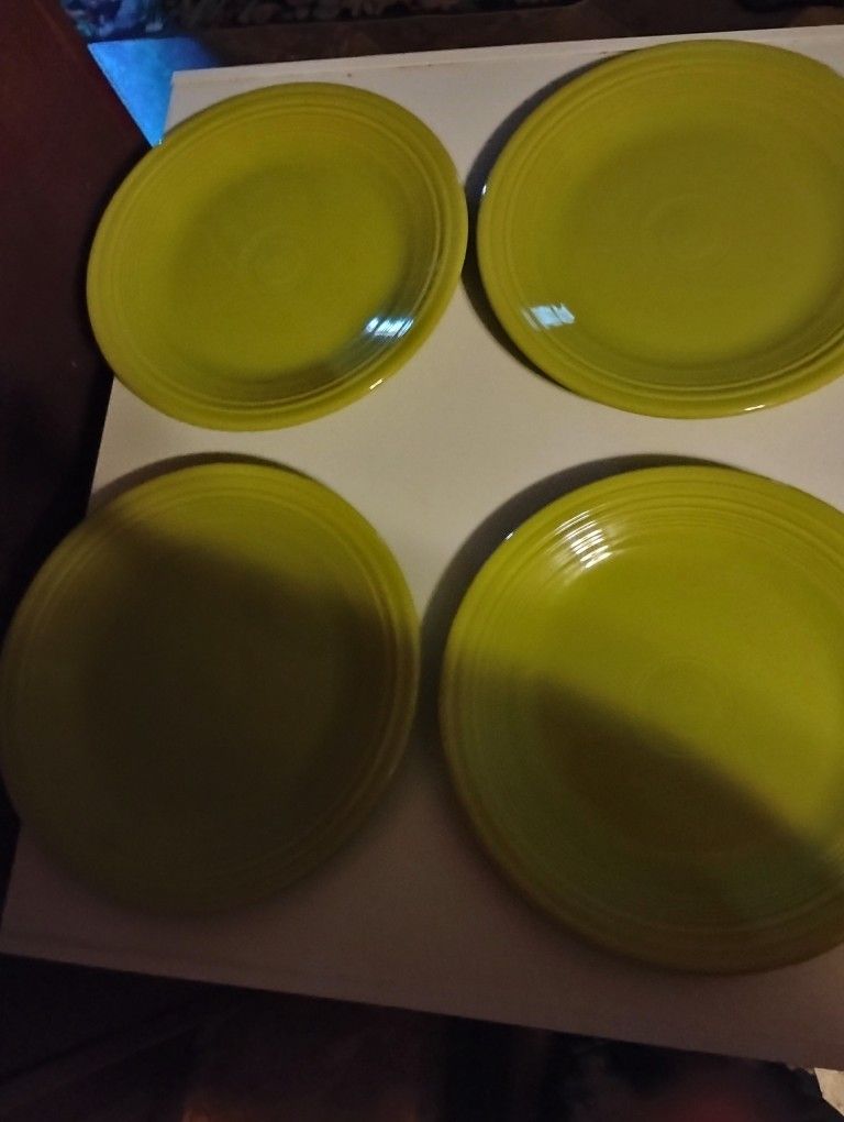 4 Fiesta Ware Dinner Plates