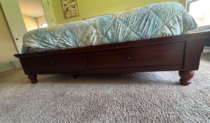 King Storage Bed Set + Patio Sectional & Chairs for sale