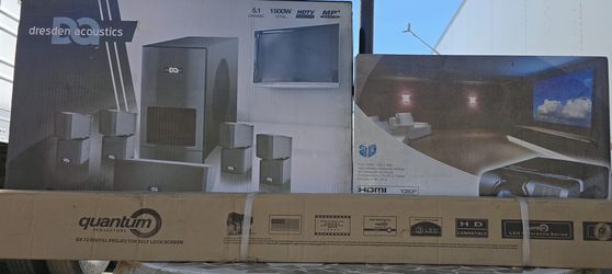 Quantum QX500 LED Projector + Dresden Acoustics 5.1 – Brand New / Sold As-Is