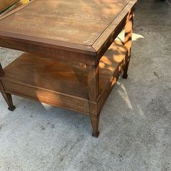 Solid Wood Side Table Mid Century