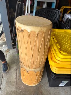 Set of 2 handmade wooden rawhide Drums