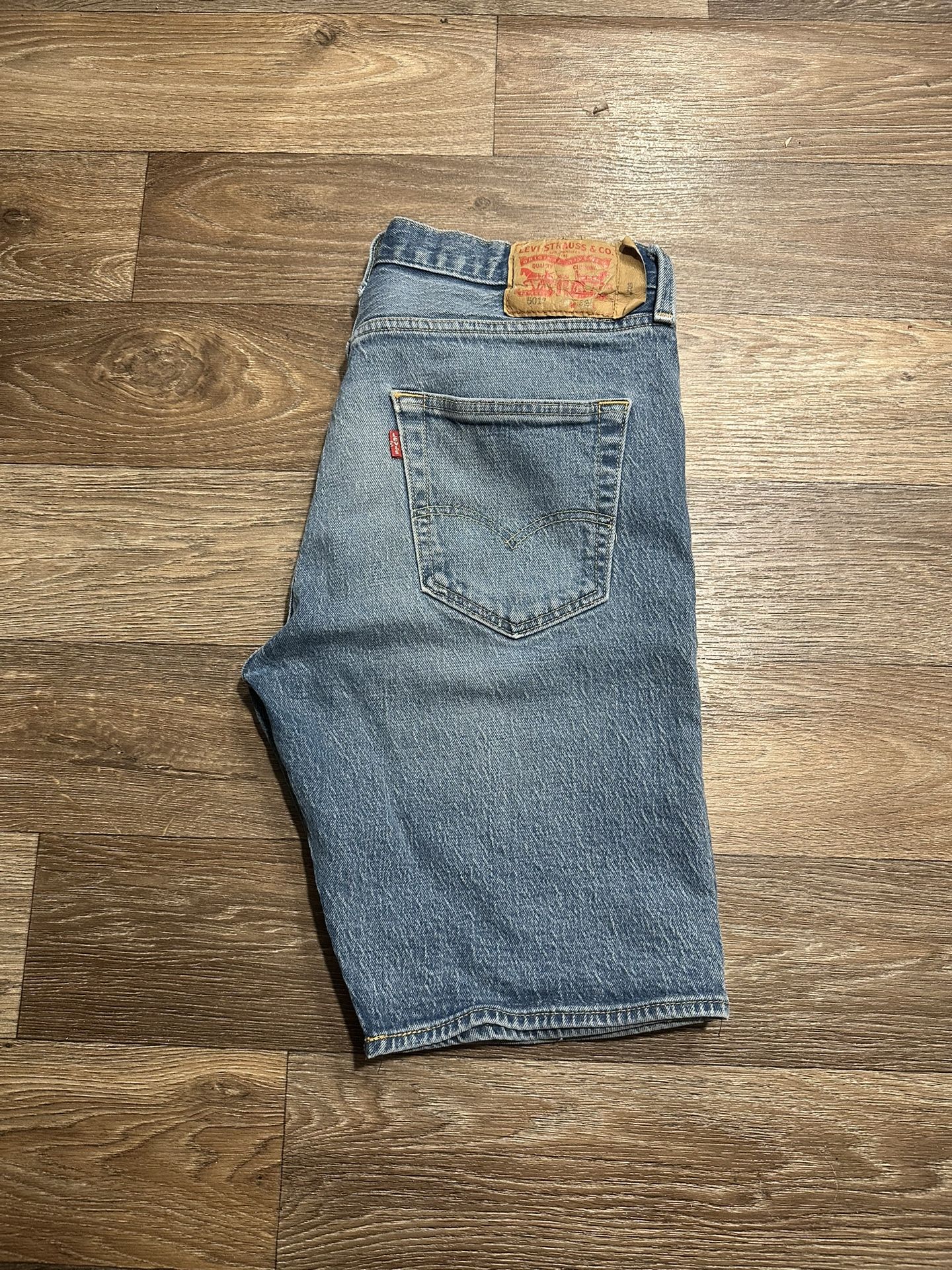 Levi's 501 blue denim shorts